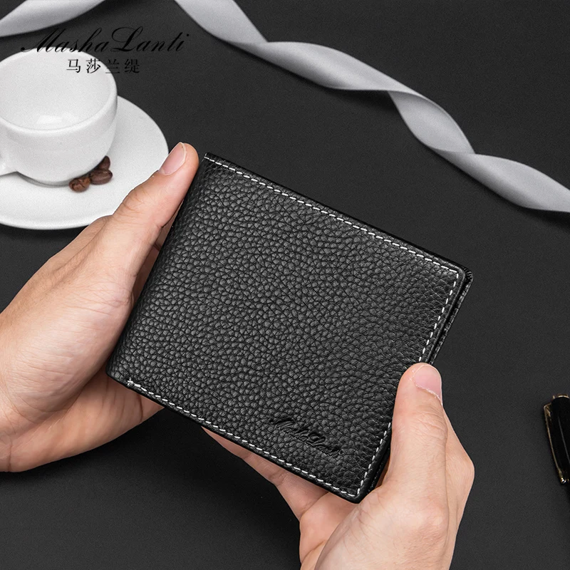 

Мужские кошельки из натуральной кожи, короткий брендовый дизайнерский деловой винтажный бумажник для мужчин, тонкий держатель для кредитн...
