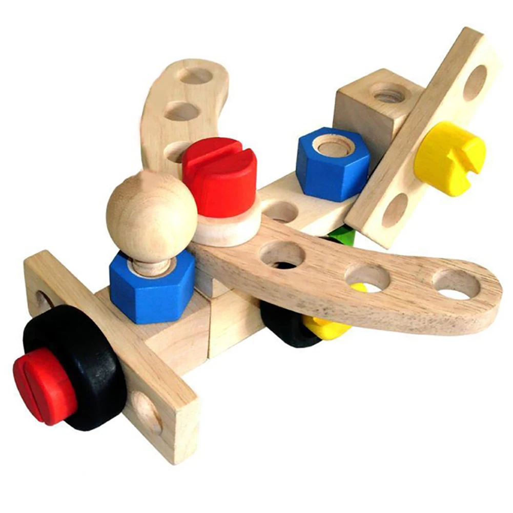 30Pcs Wooden DIY Car/Plane Disassembly Nuts Game Children Kids Natural Color Model Building Blocks Educational Toys | Игрушки и хобби