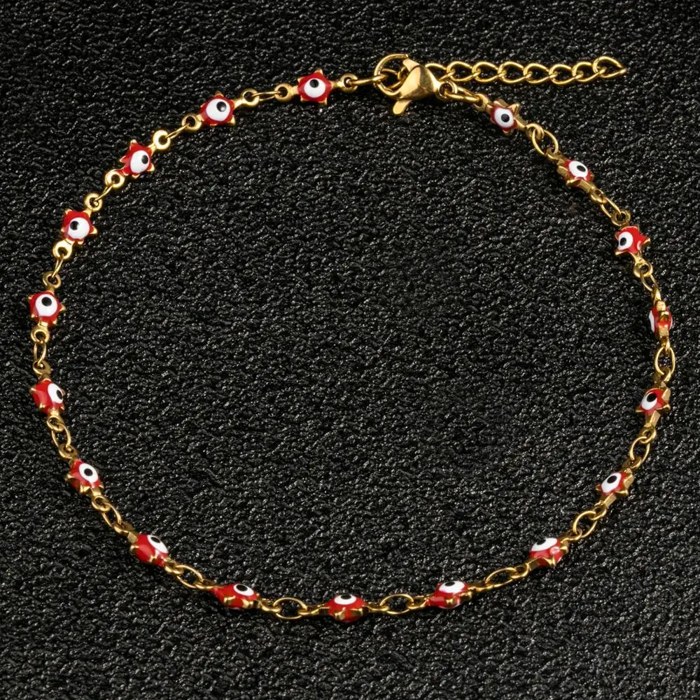 Новое поступление эмалированные женские браслеты на ногу из нержавеющей стали с