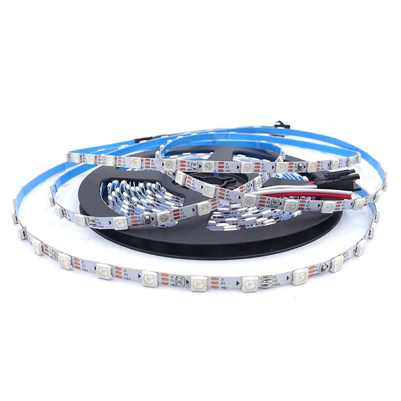 

DC5V 5mm WS2812B pixel Led Strip Slim Narrow Addressable 60leds/m full color WS2812B IC 5050 RGB led Colorful KTV Party Tape