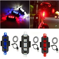 usb rechargeable bike light 5led front back rear tail lights cycling safety warning light waterproof bicycle lamp flashlight