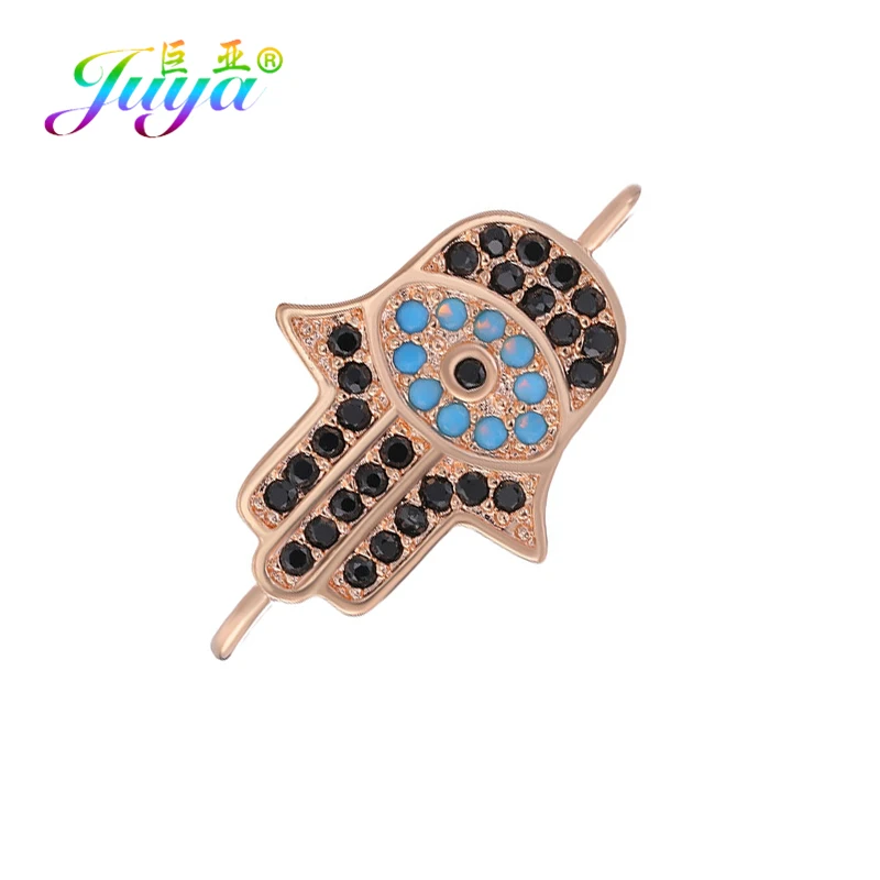 Rose Gold Juya DIY аксессуары для ювелирных изделий, принадлежности для рук Хамса, сглаза, очаровательные соединители для женщин и мужчин, классический турецкий материал для изготовления ювелирных изделий - Цвет: Rose Gold