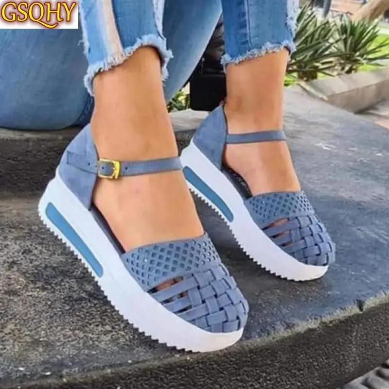 

Fashion Women Hollow Out Sandals Summer Flat Heels Sandals Female Casual Sewing Women Shoes Platform Sandals Ladies Sandalias