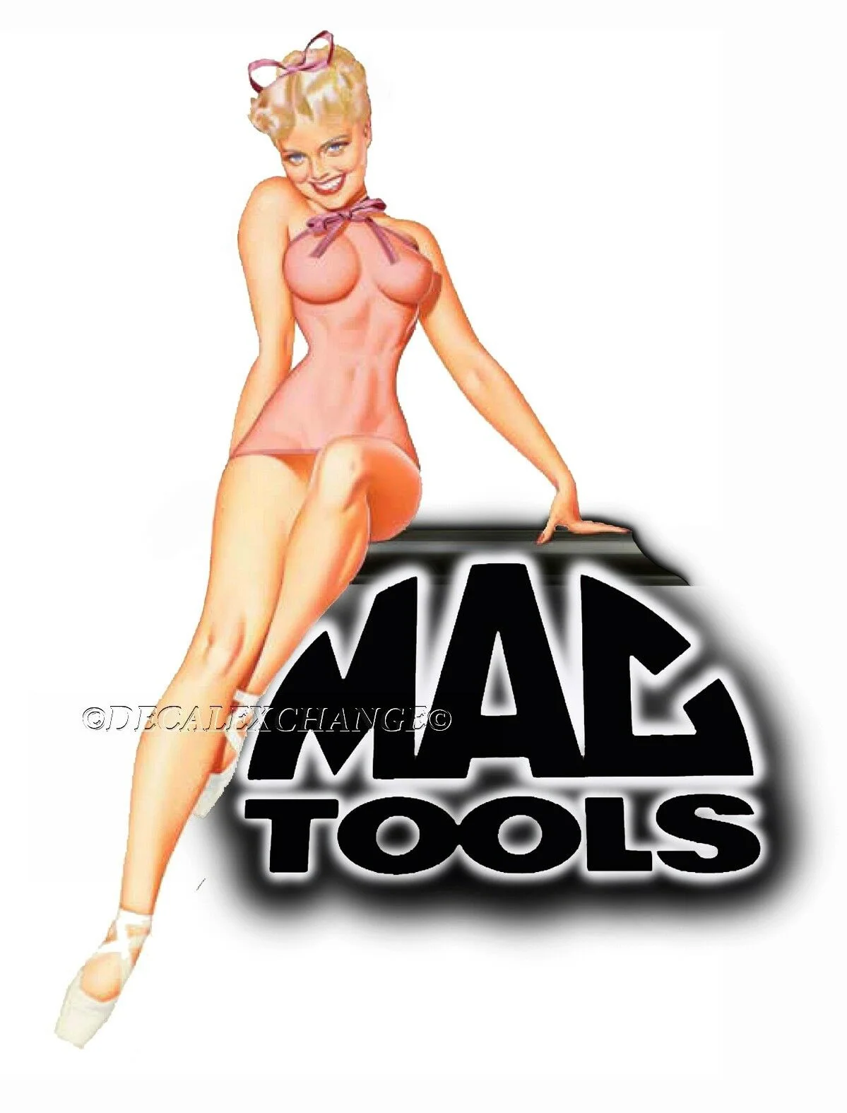 

For MAC TOOLS STICKER DECAL HAPPY GIRL MECHANIC TOOLBOX SIGN TIN CHEST