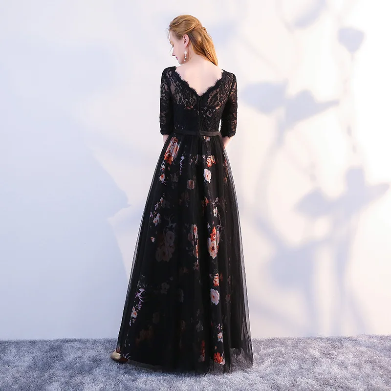 

Women's wedding party dress plus size O neck lace long formal prom evening dress New Year elegant ceremony cocktail party dress