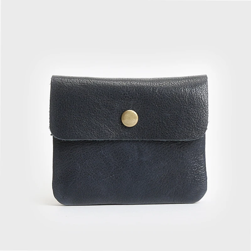 Dark Blue SIMLINE мужской кошелек из натуральной кожи, мужские и женские винтажные короткие маленькие Мини-кошельки, портмоне, держатель для карт, карман на молнии, Carteira - Цвет: Dark Blue