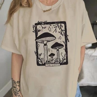 mushroom tarot card t shirt vintage aesthetic short sleeve plus size tshirt plant vegan women graphic tees cottagecore clothes