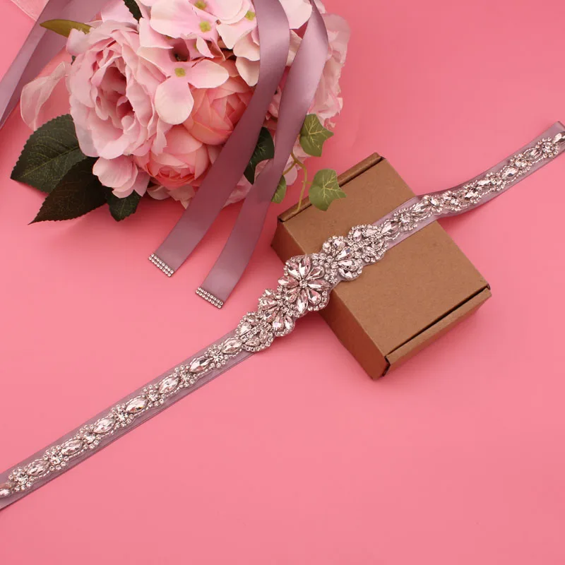 Свадебный атласный пояс Стразы с кристаллами вечернее платье на выпускной