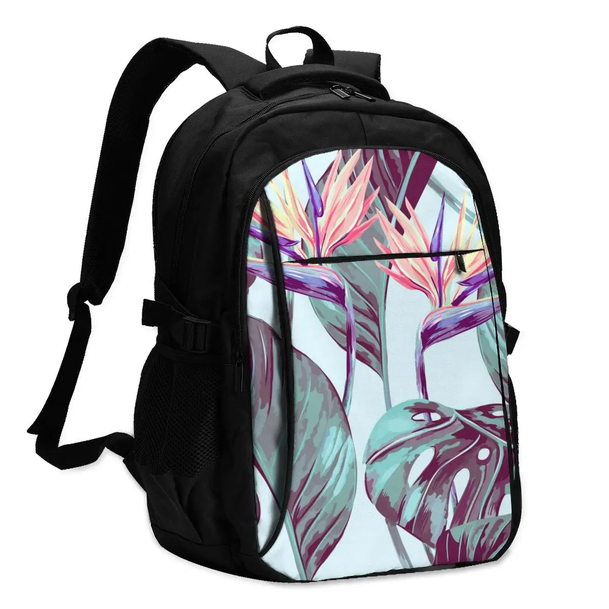 

2021 Прохладный печати ноутбук рюкзак райская птица цветок зарядка через USB путешествия Для женщин Мужской школьная сумка Mochila