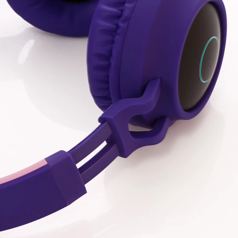 Наушники с кошачьими ушками и Bluetooth 5 0 светящиеся складные музыкальные наушники