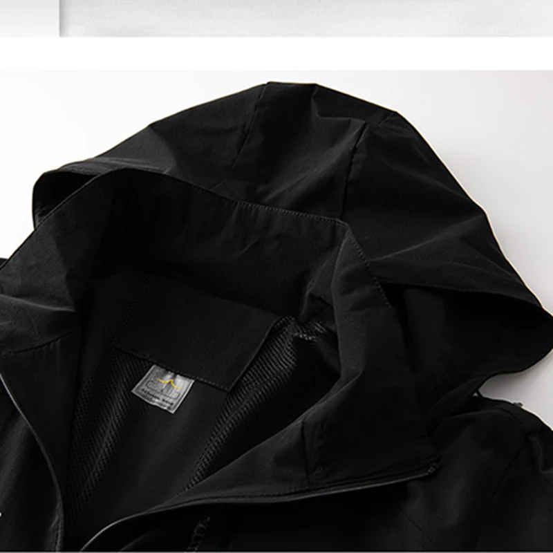 

Jacket Men's Windbreaker Ice silk Breathable Fashion Jacket Men's Hoodie Casual Male Thin Sun Protective Coat Quick dry M-5XL