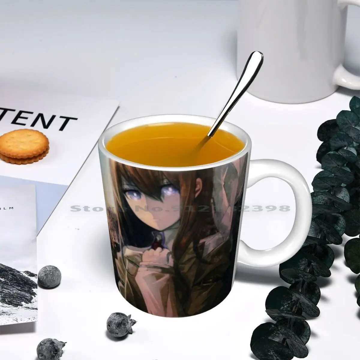 Керамические кружки с изображениями из Steins Gate - кружка кофе, чашка для молока, чайная кружка Окабе, Макисе Курису, Стейнсгейт, Дару он.