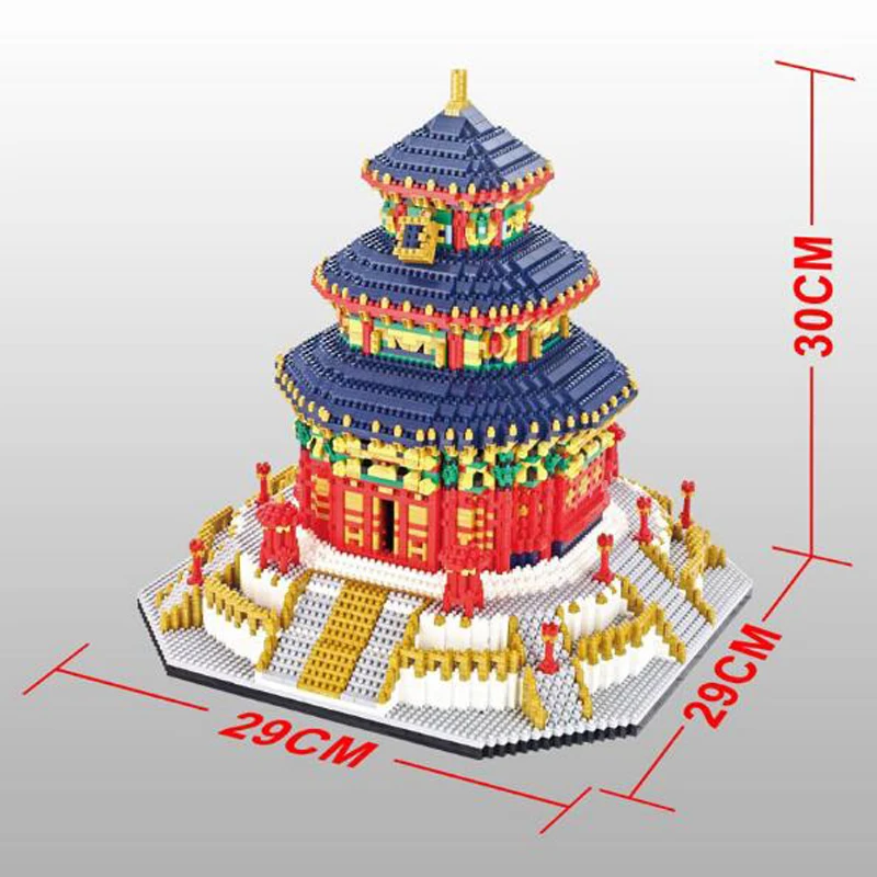 YZ всемирно известная архитектура Китай Храм Неба 3D Мини DIY алмазное здание