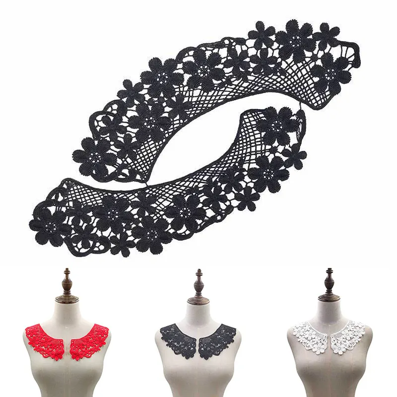 Кружевной тканевый воротник на шею искусственный аппликация вырез сделай сам