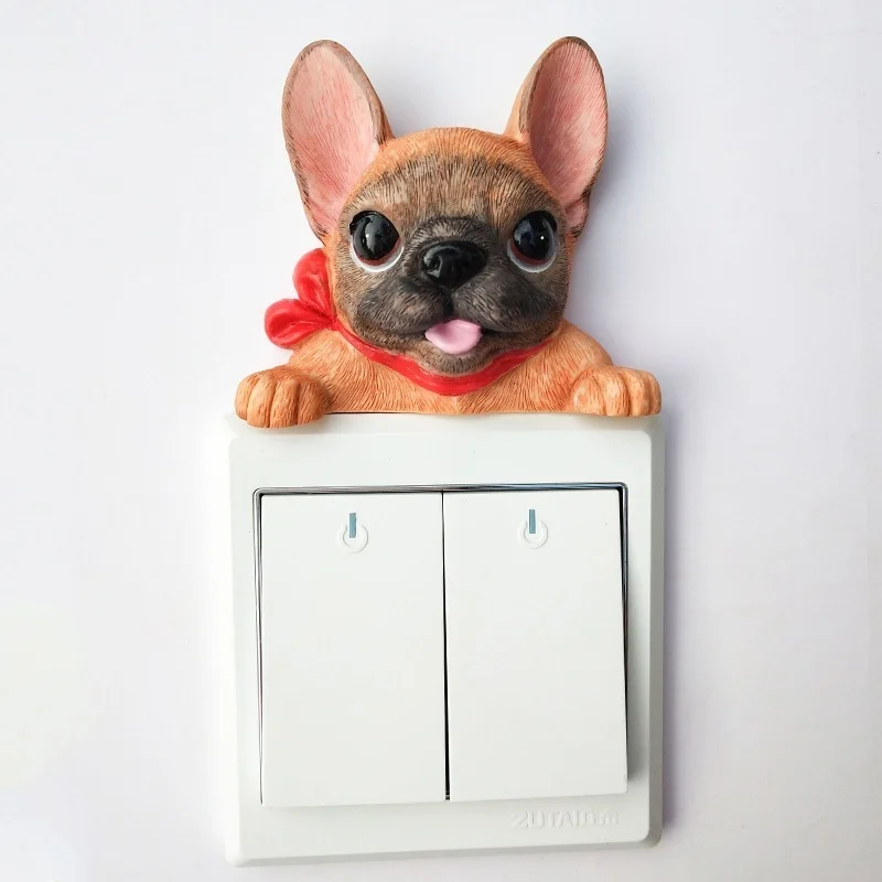 Резиновые настенные наклейки с животными на стену переключателем домашний декор