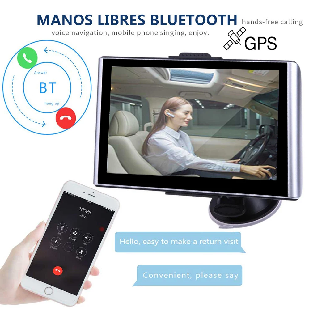 Автомобильный gps навигатор 7 дюймов HD грузовик Навигация FM Bluetooth голосовой trafflc сигнализация грузовик навигация 256BM+ 8 г памяти последняя Европа карта