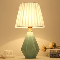 northern europe modern small ceramic table lamps indoor elegant creative fabric lampshade light for bedsidefoyerstudio as026