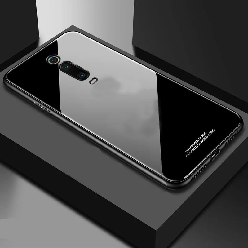 black Yuetuo Роскошный Жесткий зеркальный стеклянный чехол для oppo reno 2 z reno2 renoz find X neo 9 силиконовый задний Чехол для телефона coque - Цвет: black