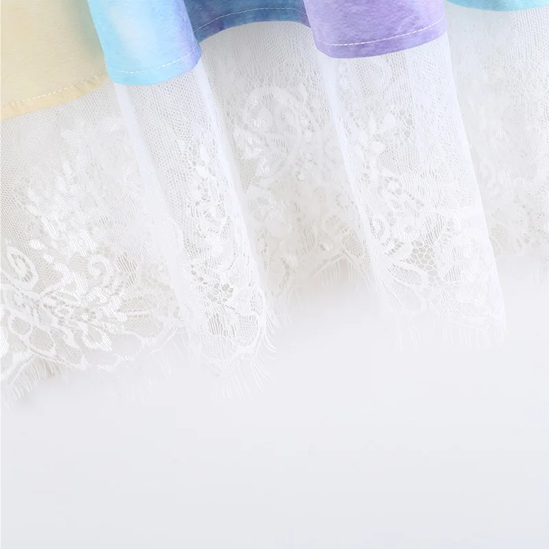

2021 Summer Women Loose Lace Stitching Pleated Sling Dress