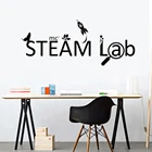 Настенные стикеры STEAM Lab, виниловые научные технологии, Инженерная техника, математика, офис, школьные наклейки, DW20170