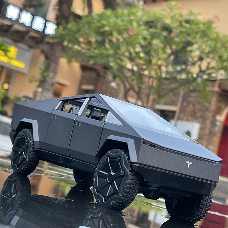 

1/24 for Tesla Cybertruck Pickup Alloy Car Model Diecast Metal Toy Off-road Vehicle Truck Model Simulation Sound Light Kids Toy