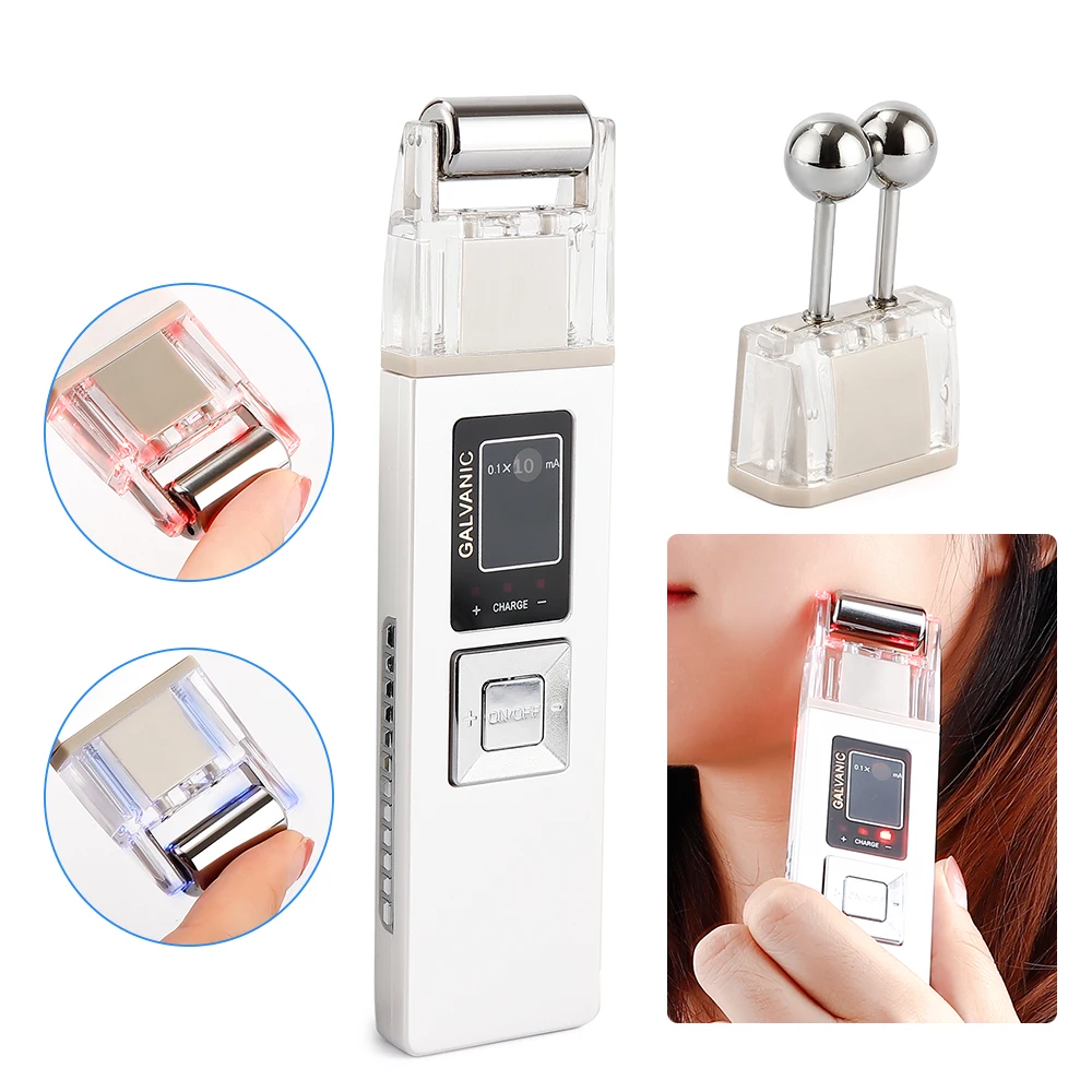 

Galvanic Microcurrent Skin Firming Whiting Machine Iontophoresis Anti-aging Facial Lifting Roller Massager Face Skin Care Device