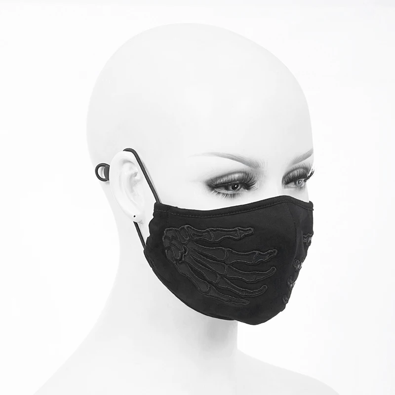 

Fashion Devil Steampunk Men and Women Black Skull Finger Dust Mask Party Role Playing Adjustable Earhook Halloween Mask