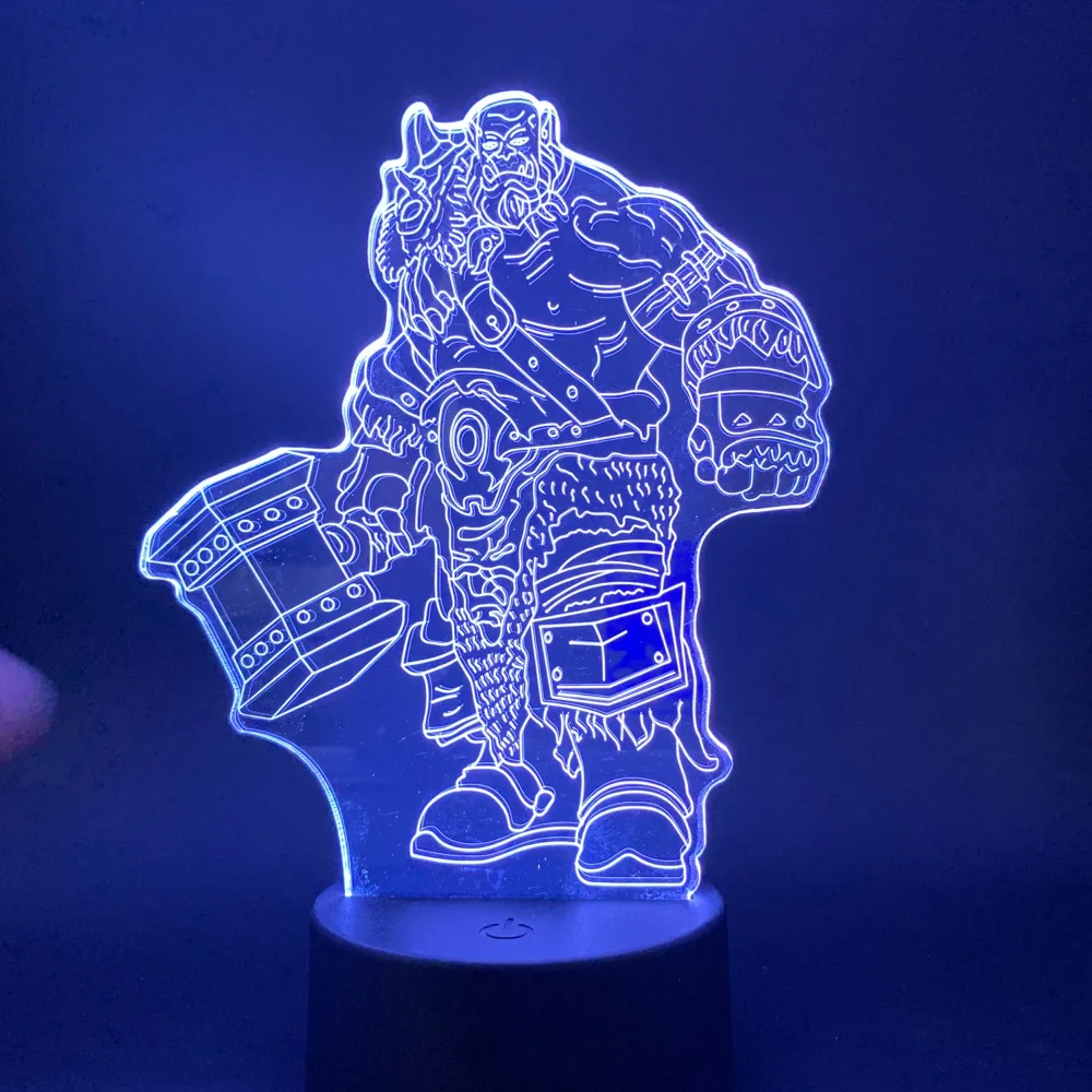 Светодиодный ночной Светильник Warcraft орк светильник для детской спальни Ночной