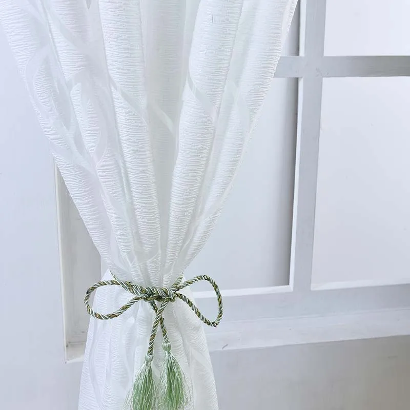 Геометрические занавески для гостиной из ткани на окна прозрачного тюля