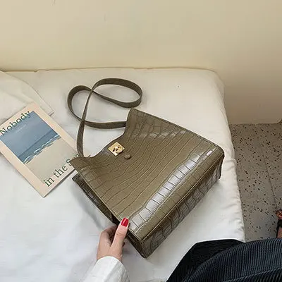 green Винтажные крокодиловые женские сумки через плечо, повседневные сумки, Deisgner, сумка через плечо, Роскошные Сумки из искусственной кожи, большие кошельки - Цвет: green