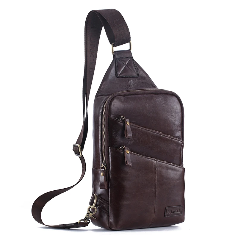 Новые мужские сумки через плечо из натуральной кожи повседневные на ремне сумка