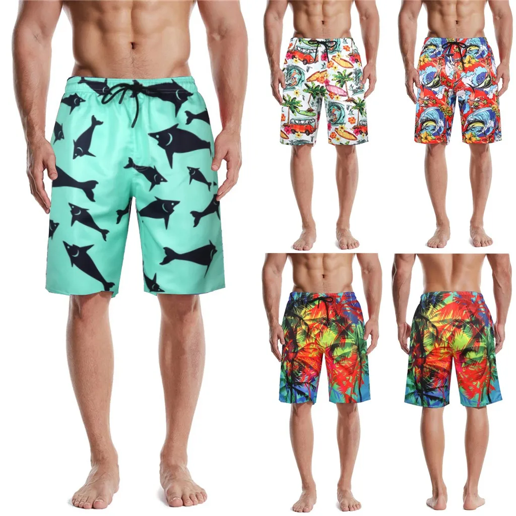 Мужские Летние плавки с 3D принтом повседневные спортивные пляжные шорты штаны