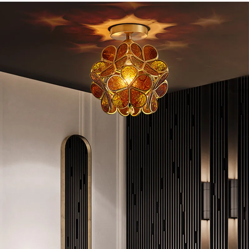 Тиффани и изображениями красочного цветка Стекло потолочный светильник