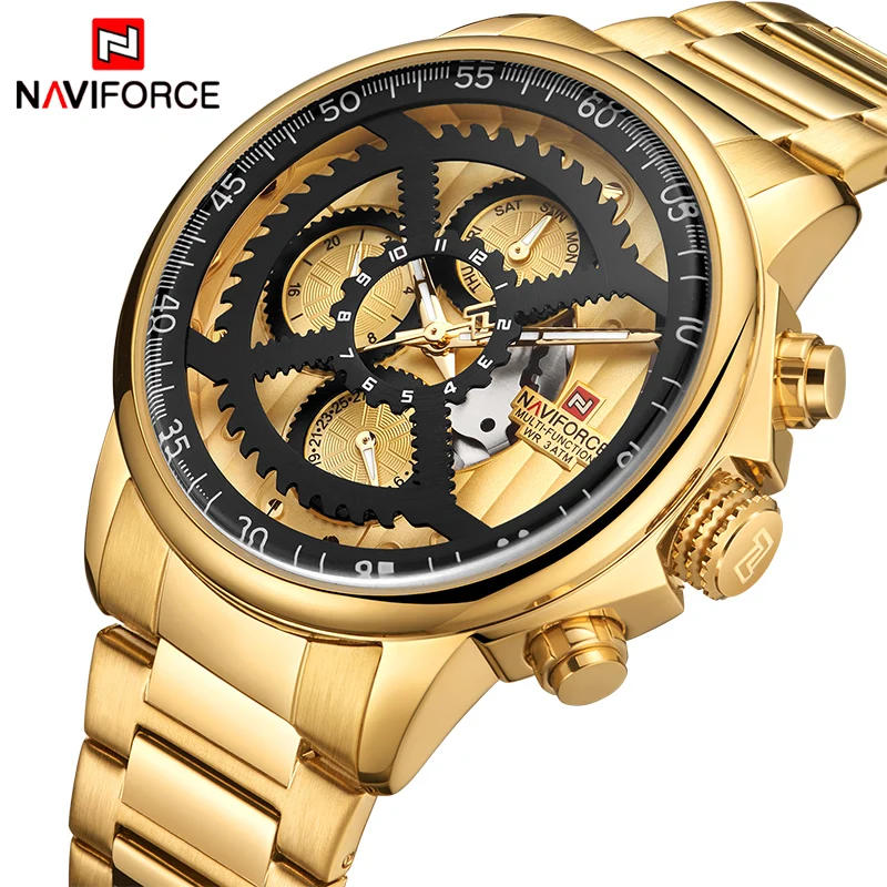 NAVIFORCE новые мужские s часы Брендовые спортивные водонепроницаемые полностью