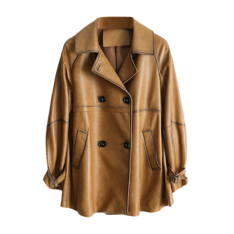 Genuine Leather Jacket Women Korean 100% Sheepkin Coat Spring Autumn Women's Jackets High Quality Leren Jas Dames KJ3407 | Женская