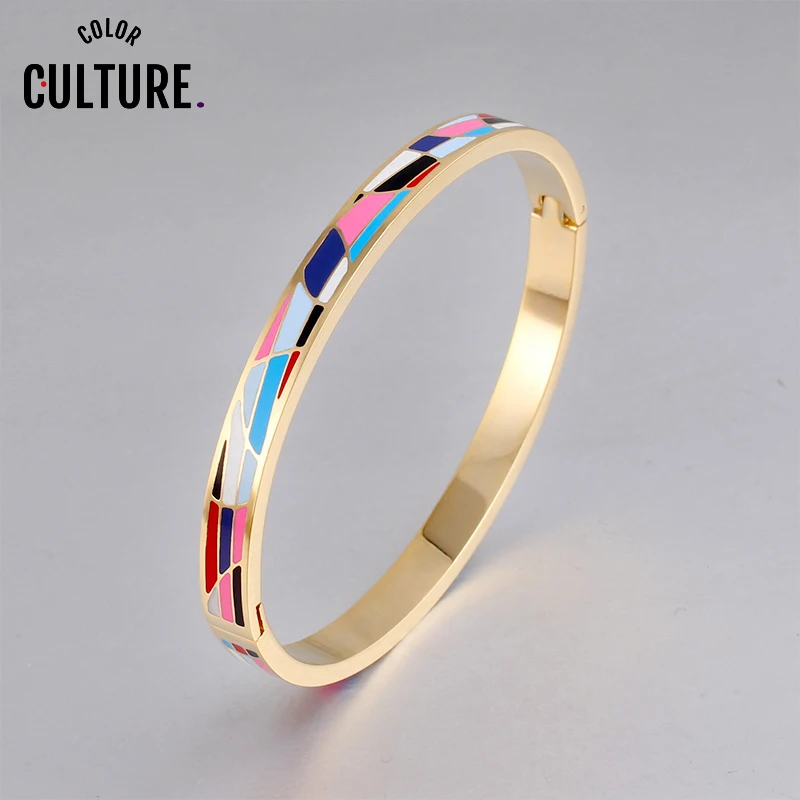 

Браслеты, Прямая поставка для женщин ручной работы геометрический узор дизайн 6 мм широкая нержавеющая сталь красивые браслеты