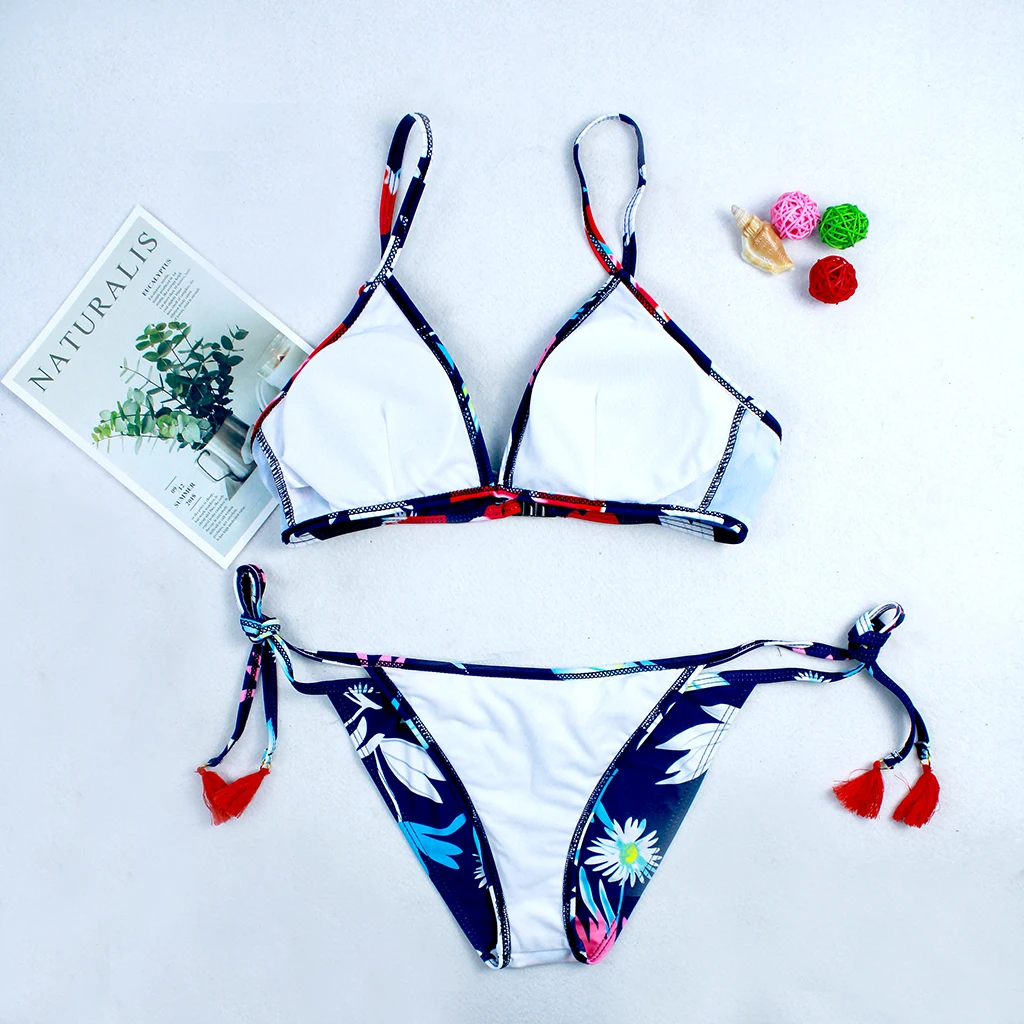 Новинка 2019 Женский комплект бикини сексуальный треугольный купальник два