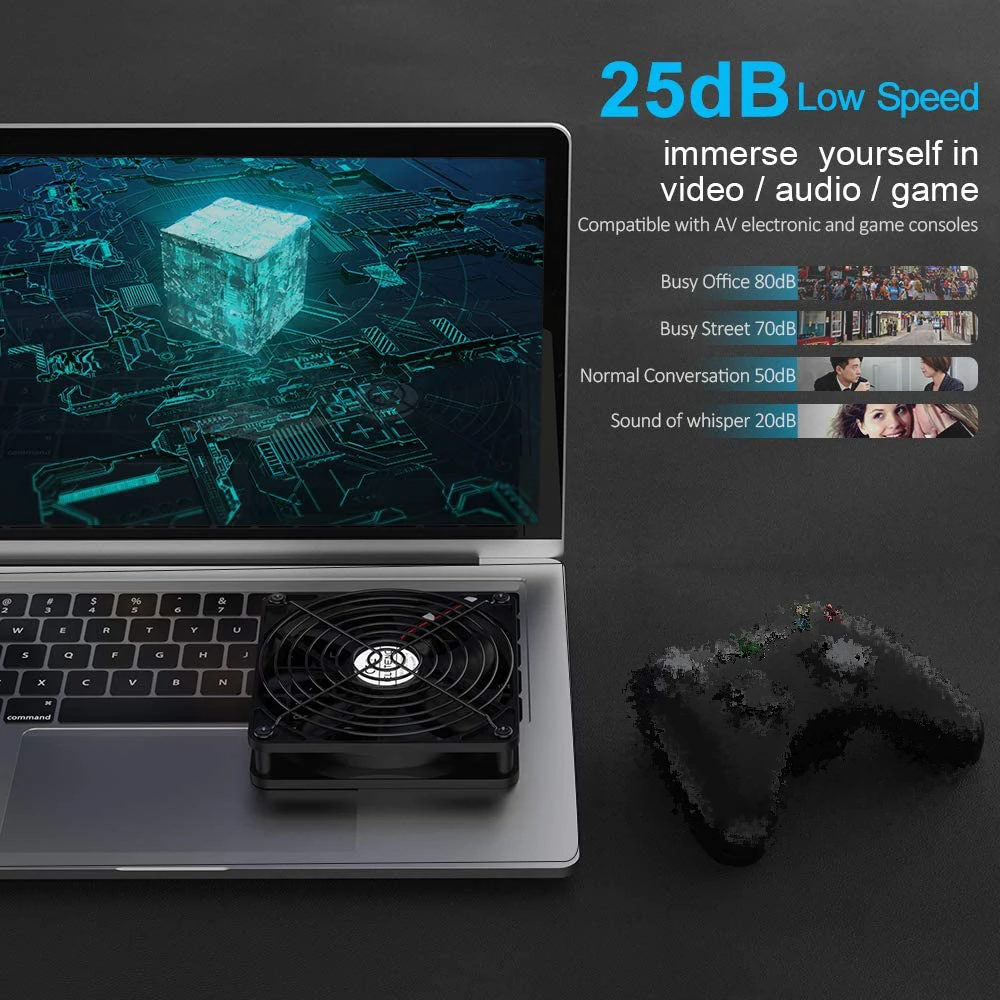 Автомобильный USB вентилятор охлаждающий Регулируемый воздушный громкость