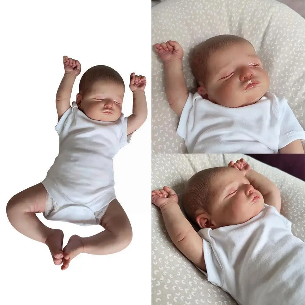 

19 Inch Reborn Dolls Lifelike Sleeping Newborn Baby Color Real Set Full New DIY Special Design Skin Soft Toys I3I5