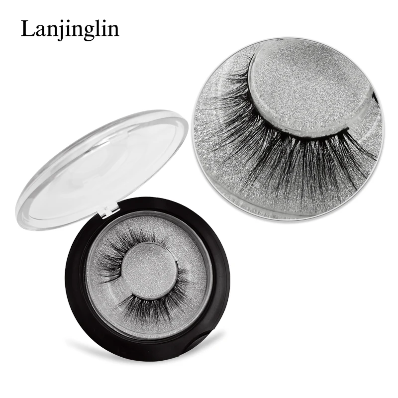 LANJINGLIN, 1 пара, 3d, норковые ресницы, ручная работа, Полоска, ресницы, накладные натуральные, искусственные ресницы, норковые ресницы, безвредный макияж