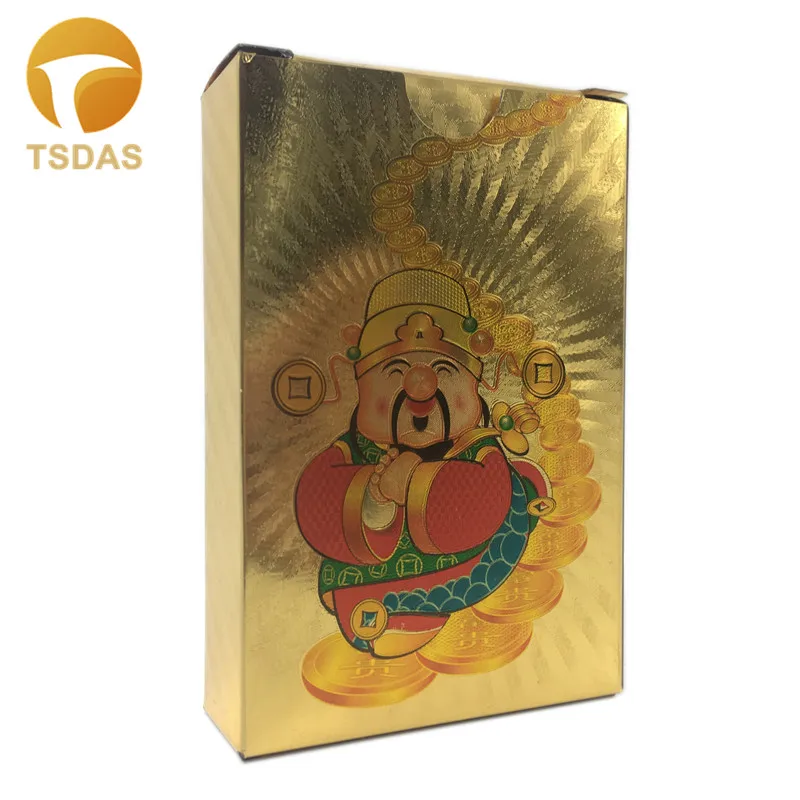 Коллекция Бог богатства игральные карты из 24 каратной золотой фольги с