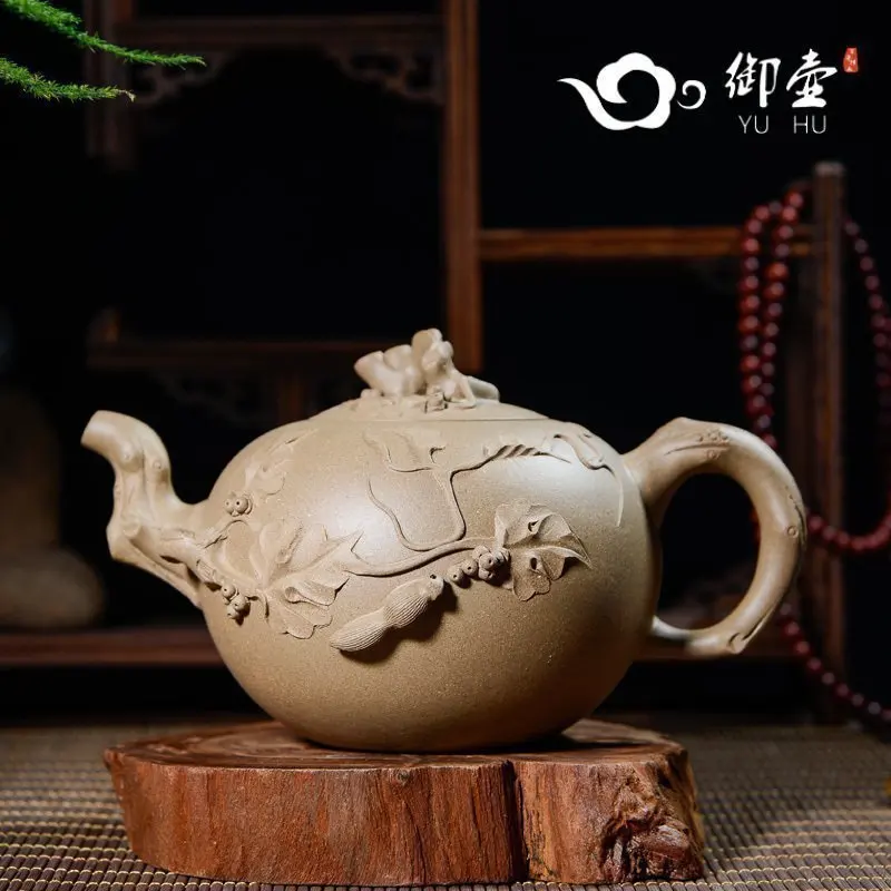 

★all pure hand are recommended by the teapot undressed ore quality goods period of mud tea tea set squirrel grapes