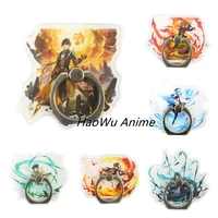 genshin impact anime figure ganyu acrylic mobile phone buckle ring hot sales smartphone ring holder stands 360 degree rotatable
