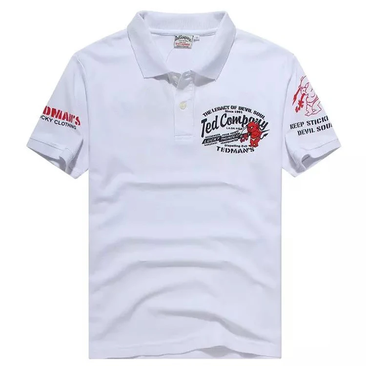 Японская Модная рубашка-поло мужская повседневная хлопковая рубашка с буквенным