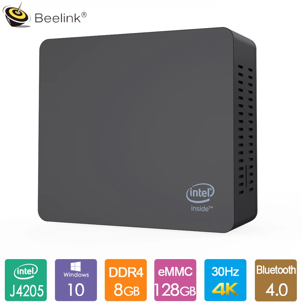 Beelink AP45 офисный мини ПК Intel Pentium J4205 2 6 ГГц 8 Гб LPDDR4 128 ГБ eMMC Windows10 4 Двойной Wi Fi LAN 1000 м 4K