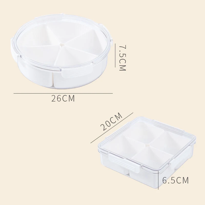 

Multi-Compartment Snack Serving Tray Snacks Storage Box Dry Fruit Container for Nut Candy Dried Fruit DNJ998