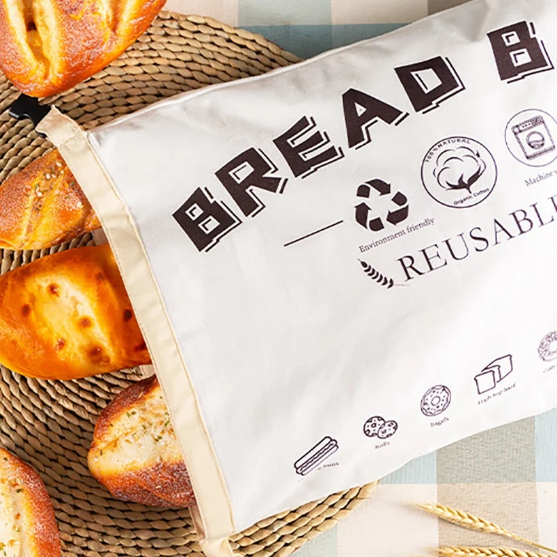 

2 Pcs,Reusable Bread Bag Artisan Bread Storage Bag Reusable Produce Drawstring Bags Homemade Bread Fresh Keeping Bag