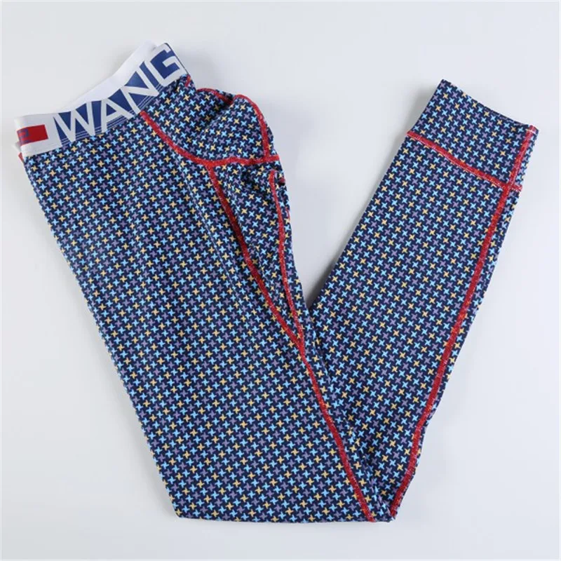 Хлопок печать теплые мужские длинные леггинсы нижнее белье брюки|Кальсоны| |