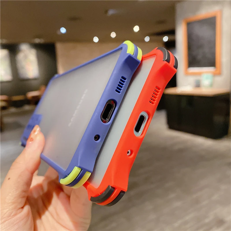 

Camera Protection Shockproof Phone Case For Samsung Galaxy Note 20 S20 S21 Ultra S10 S9 S8 Plus M51 A12 A42 Matte Bumper Cover