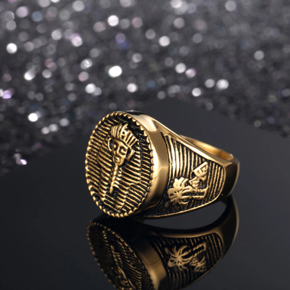 Кольцо из нержавеющей стали египетского стандарта Золотое кольцо в виде